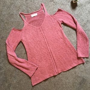 Cold shoulder sweater